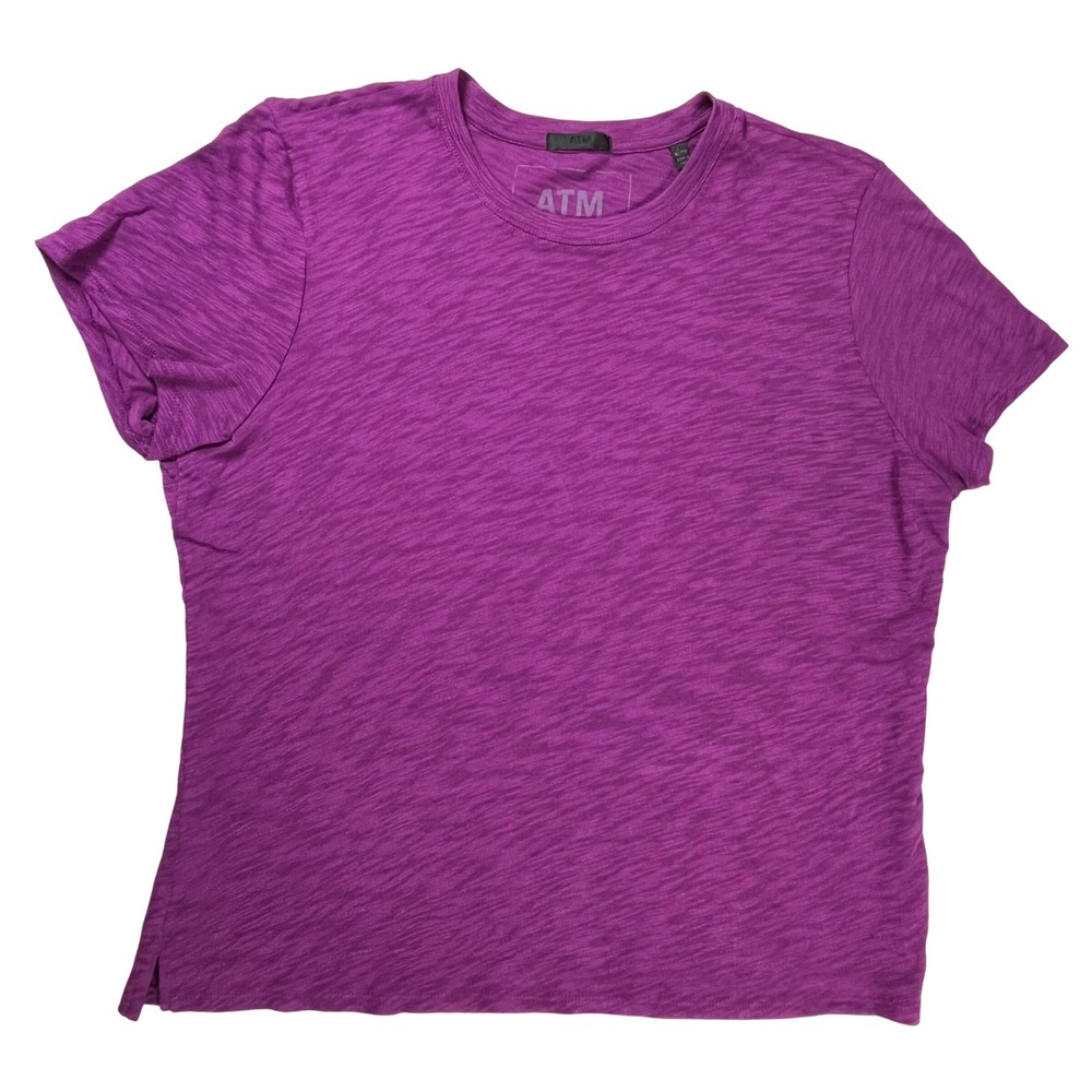ATM Anthony Thomas Melillo Slub Jersey Tee Women XL Purple Casual Quiet Luxury
